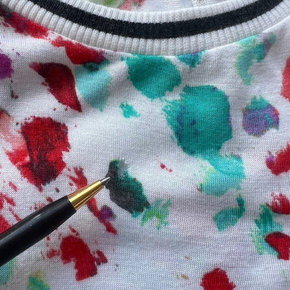 Juicy Couture Multicolor Splatter Print Racerback Tank Top 100% Rayon Womens XL - Picture 8 of 9